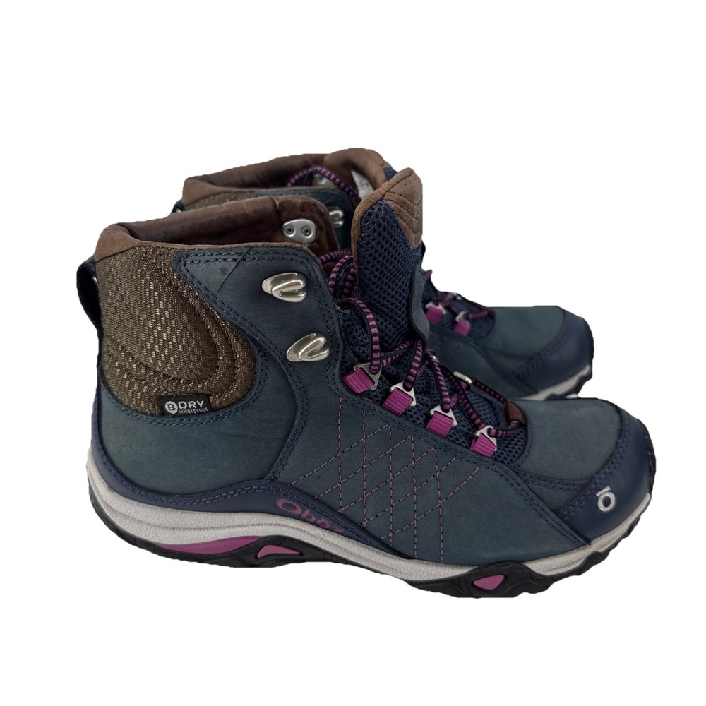 Oboz Sapphire Mid B-DRY Hiking Boots Women 6.5 Waterproof Blue Pink Trail